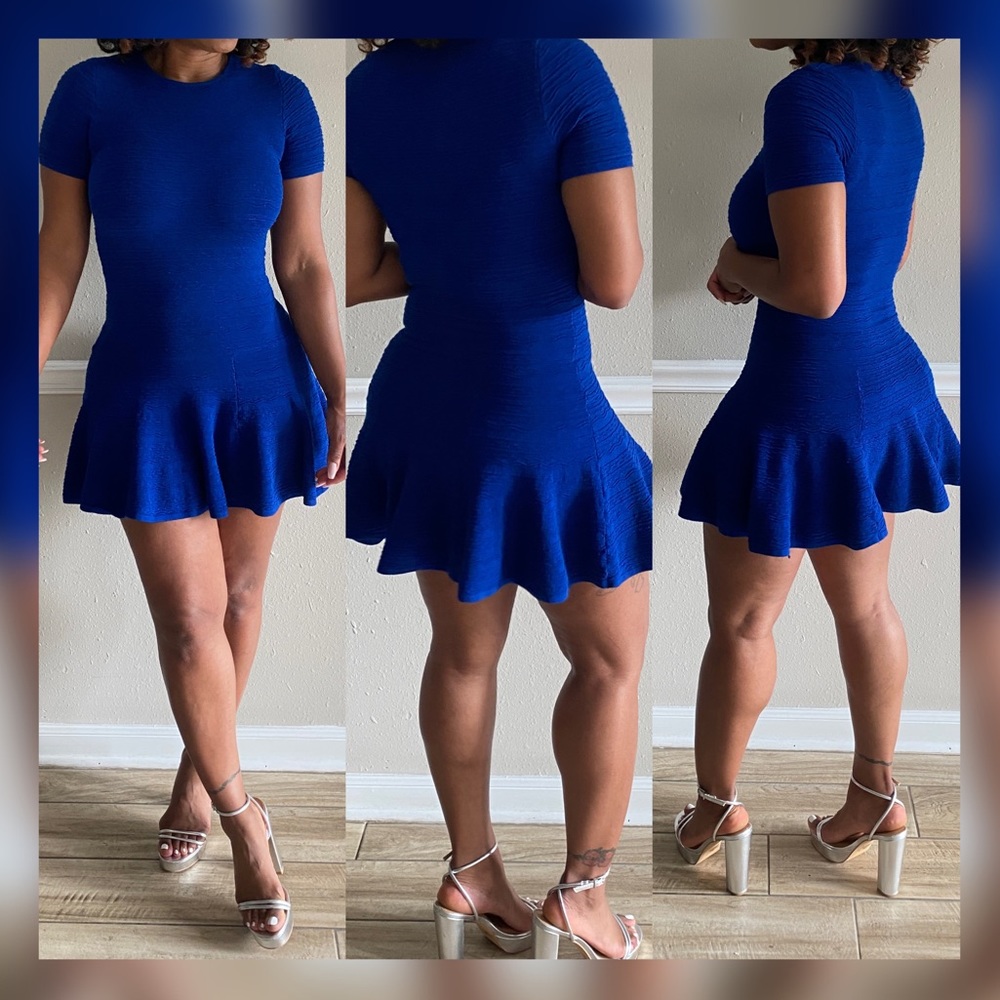 Cobalt blue drop waist dress